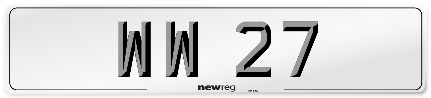 WW 27 Number Plate from New Reg